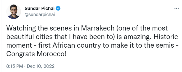 تغريدة رئيس جوجل الأثرياء يحتفون بالمغرب
