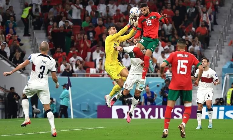  يوسف النصيري خلال مباراة المغرب والبرتغال في ربع نهائي كأس العالم 2022