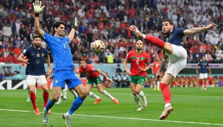 من مباراة فرنسا والمغرب في نصف نهائي كأس العالم 2022