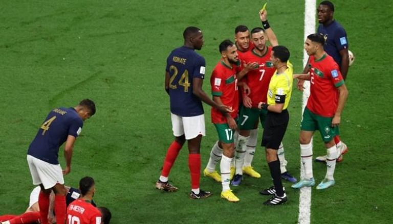 من مباراة المغرب وفرنسا في كأس العالم 2022