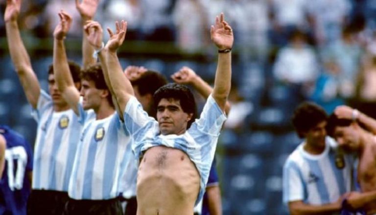 مارادونا قائد الأرجنتين في كأس العالم 1986