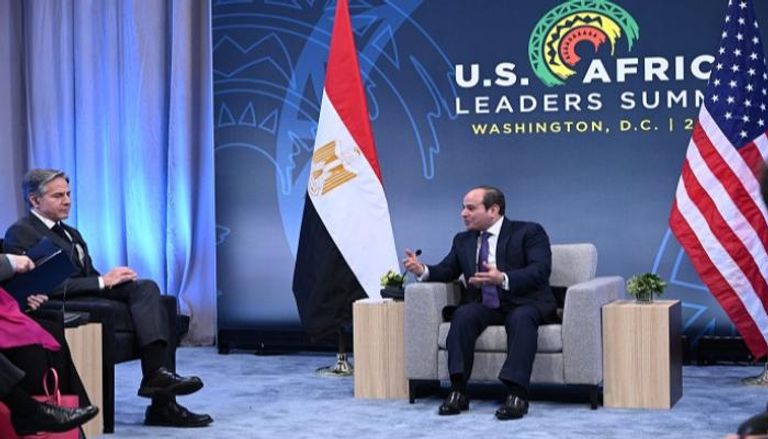 الرئيس المصري عبدالفتاح السيسي خلال لقائه ببلينكن - الفرنسية
