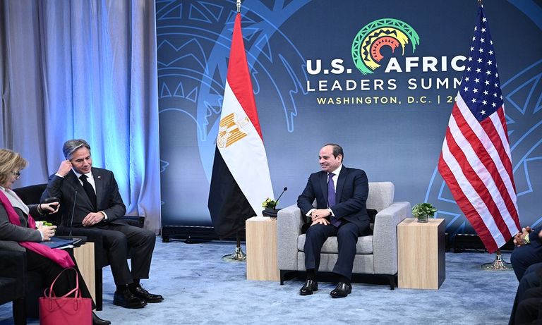 الرئيس المصري عبدالفتاح السيسي خلال لقائه بلينكن - الفرنسية