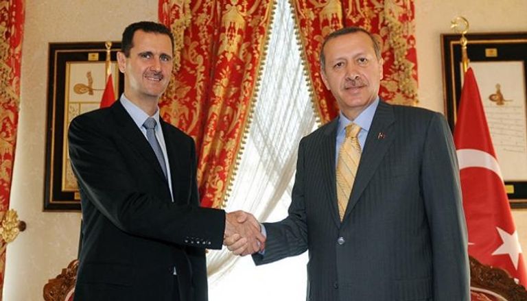 جانب من لقاء سابق بين الرئيسين التركي والسوري