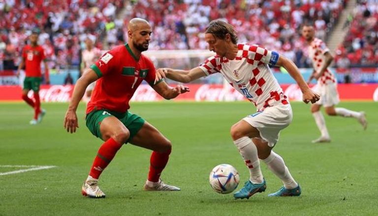 من مباراة المغرب وكرواتيا في كأس العالم 2022