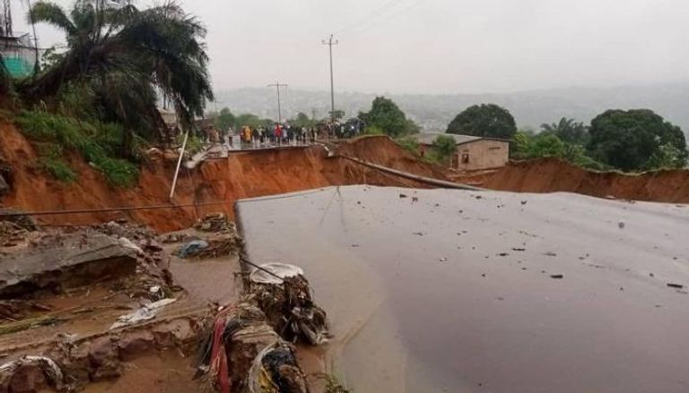 جانب من آثار فيضانات الكونغو الديمقراطية