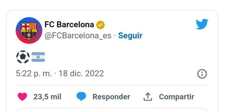تغريدة برشلونة ليونيل ميسي في نهائي كأس العالم