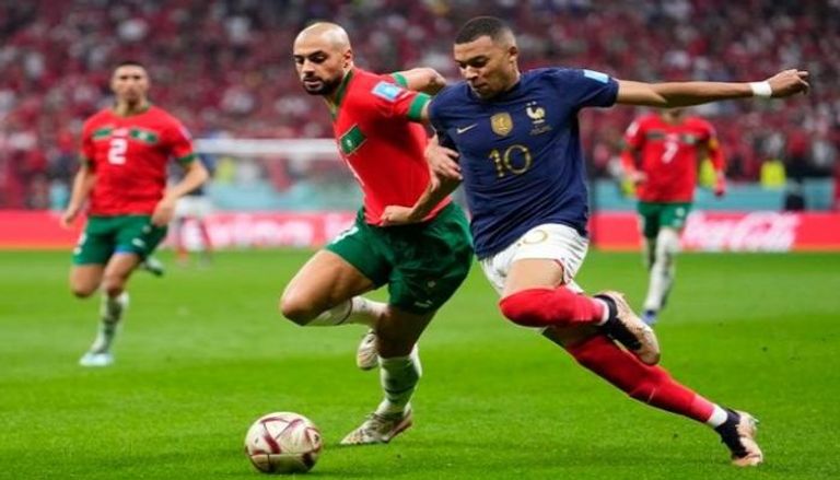 من مباراة المغرب وفرنسا في كأس العالم 2022