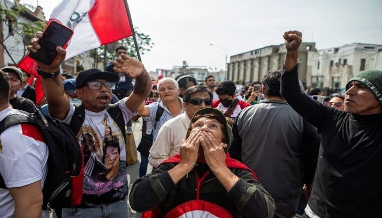 جانب من المظاهرات التي تشهدها البيرو