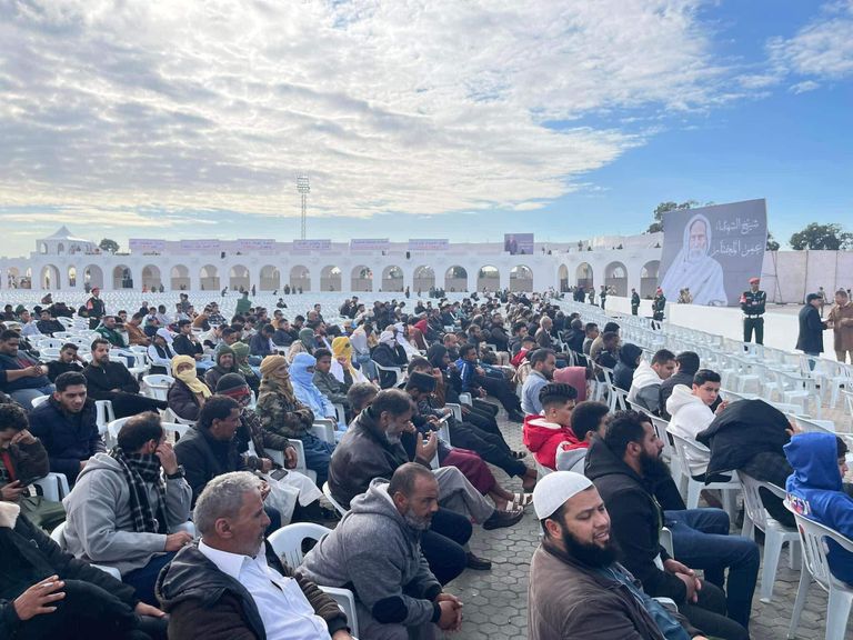 الحضور خلل إلقاء المشير حفتر كلمته المشير خليفة حفتر القائد العام للجيش الليبي