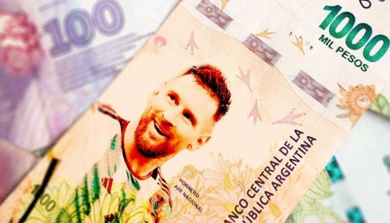 صورة مفبركة لميسي على فئة 1000 بيزو أرجنتيني
