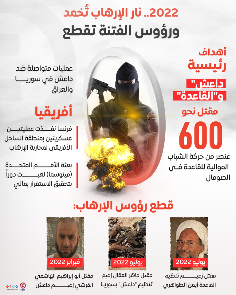 الجماعات الإرهابية واجهت هزائم كثيرة خلال 2022