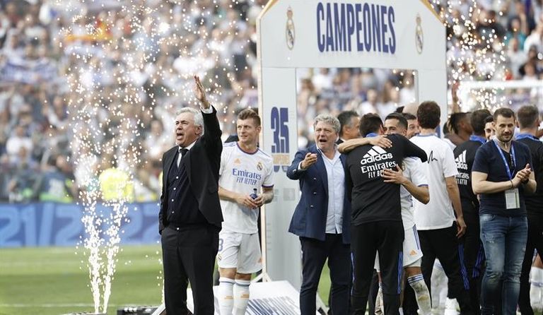 كارلو أنشيلوتي بطل الليجا كارلو أنشيلوتي مدرب ريال مدريد