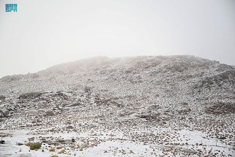 المناطق التي زادها الثلج جمالاً شكلت وجهة سياحية لأهالي تبوك