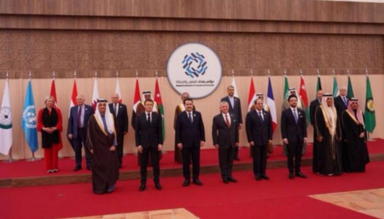 السوداني وزعماء دول عربية وأجنبية خلال مؤتمر بغداد2