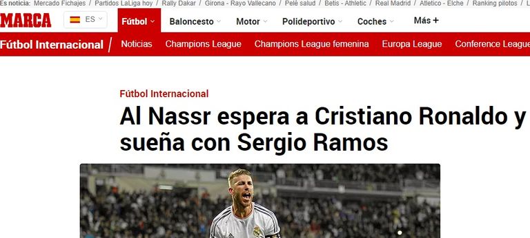 تقرير ماركا سيرخيو راموس وكريستيانو رونالدو