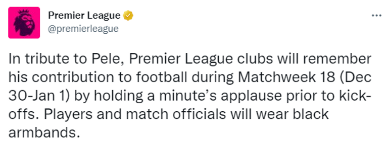 الدوري الإنجليزي الممتاز يودع أيقونة كرة القدم بيليه بيليه والملكة إليزابيث الثانية