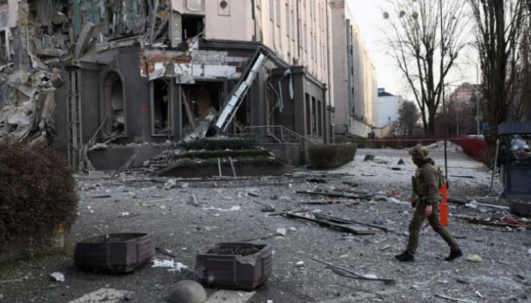 آثار القصف الروسي على  المدن الأوكرانية