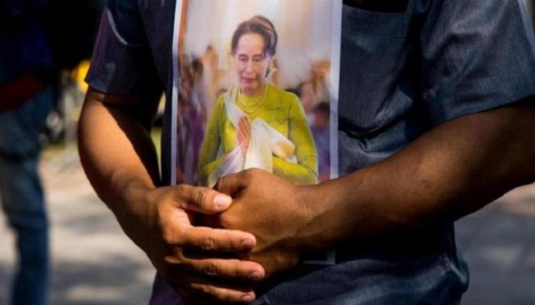 مظاهرات سابقة في ميانمار تندد بسجن سان سوتشي