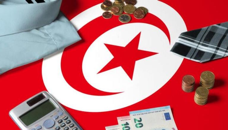 علم تونس وعملات محلية - تعبيرية