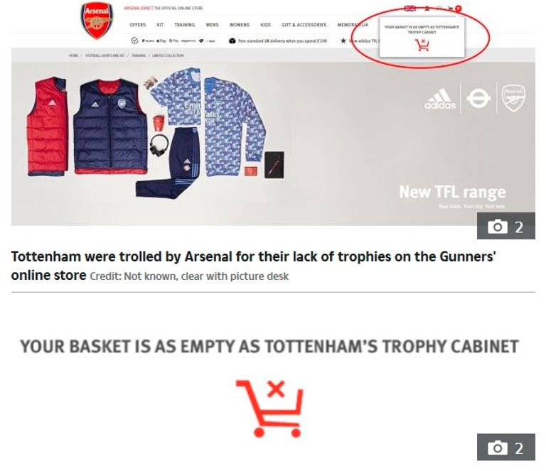 متجر أرسنال أرسنال ضد توتنهام