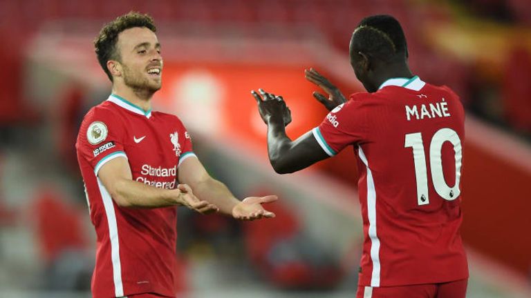 ساديو ماني وديوجو جوتا محمد صلاح وساديو ماني وديوجو جوتا نجوم ليفربول
