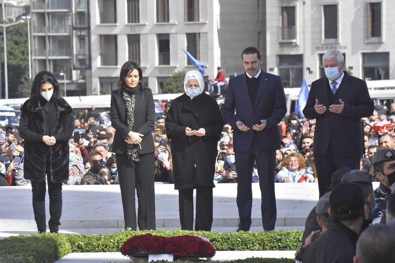 سعد يقرأ الفاتحة على روح والده رفيق الحريري