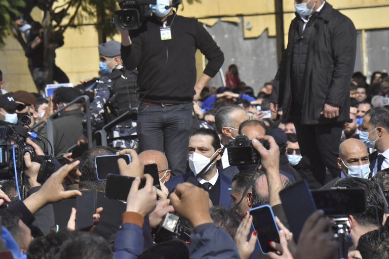 سعد يقرأ الفاتحة على روح والده رفيق الحريري