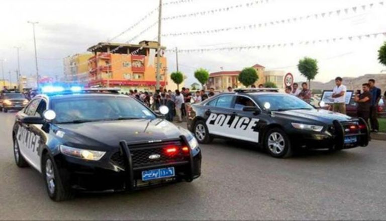 قوة من شرطة أربيل خلال عمليات الاعتقال 