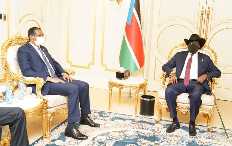 جانب من لقاء سلفاكير وحميدتي في جوبا