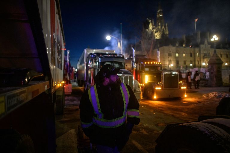 مظاهرات غاضبة في كندا ضد قيود كورونا - أ.ف.ب