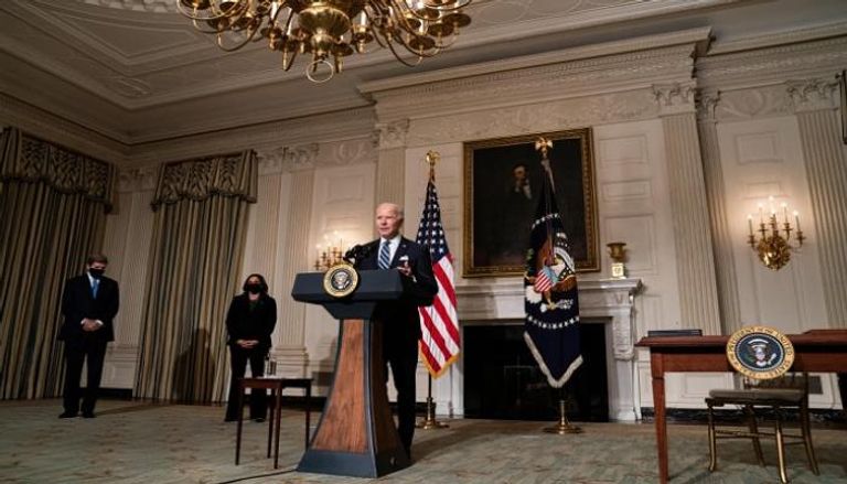 كلمة الرئيس الأمريكي جو بايدن داخل البيت الأبيض