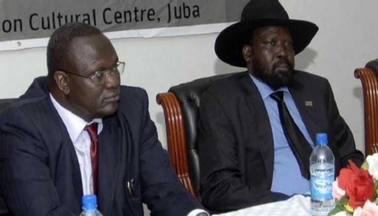سلفاكير ميارديت رئيس جنوب السودان وزعيم المعارضة والنائب الأول له ريك مشار