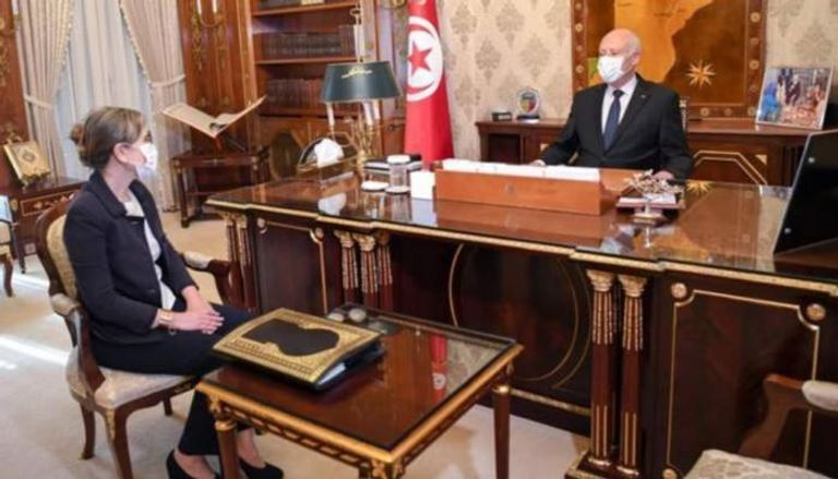 لقاء جمع قيس سعيد برئيسة الوزراء التونسية