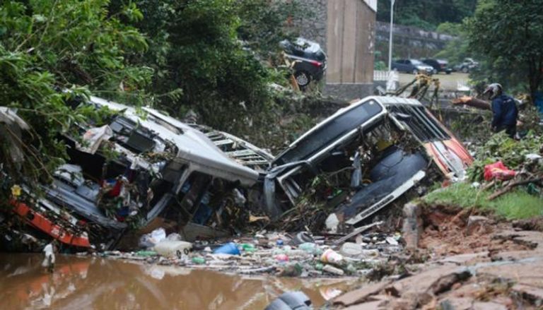 جانب من الدمار الذي خلّفته الفيضانات في البرازيل 