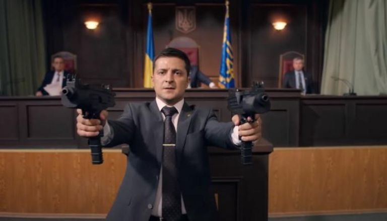 الرئيس الأوكراني في لقطة من مسلسل 
