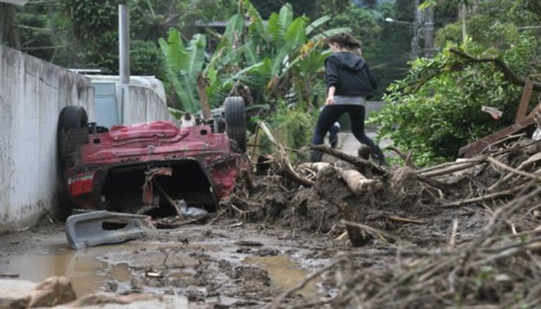 جانب من الدمار الذي خلّفته الفيضانات في البرازيل