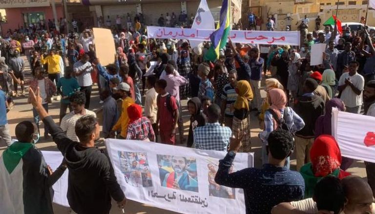 جانب من مظاهرات اليوم بالخرطوم 