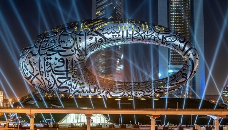افتتاح متحف المستقبل أجمل مبنى في العالم الشيخ محمد بن راشد آل مكتوم خلال افتتاح متحف المستقبل