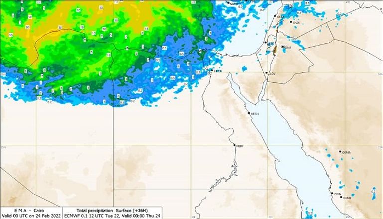 الأرصاد المصرية حذرت من سقوط أمطار متفاوتة  