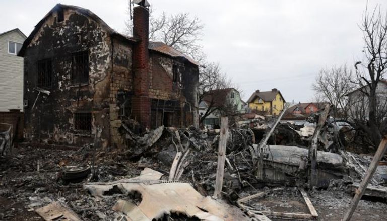 جانب من آثار تدمير القصف الروسي في أوكرانيا