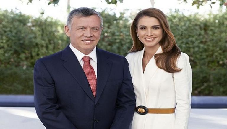  العاهل الأردني الملك عبدالله الثاني وزوجته الملكة رانيا