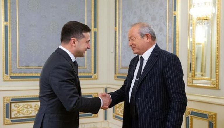 نجيب ساويرس مع الرئيس الأوكراني