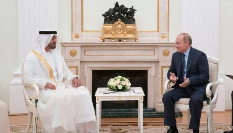 لقاء سابق بين الشيخ محمد بن زايد والرئيس الروسي فلاديمير بوتين