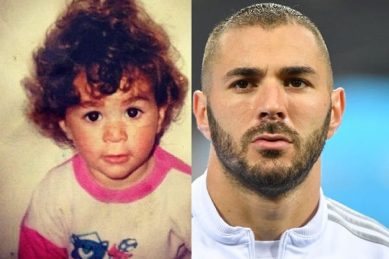 بنزيما طفلا الطفل مبابي مع قدوته رونالدو