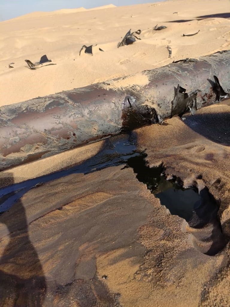 تسرب نفطي نتيجة اعتداء على خط نقل في ليبيا