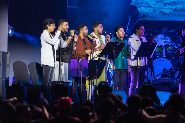 جانب من حفل النجم الهندي إلاياراجا