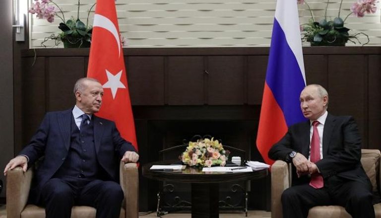 لقاء سابق بين فلاديمير بوتين ورجب طيب أردوغان - أ.ف.ب