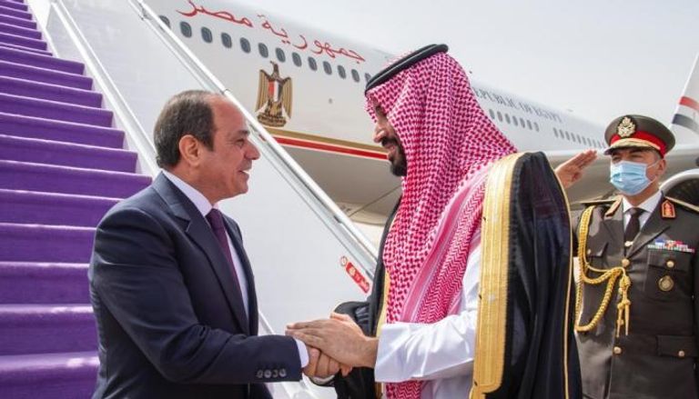 الأمير محمد بن سلمان يستقبل الرئيس المصري