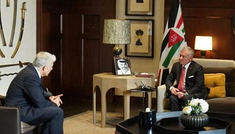 جانب من لقاء عاهل الأردن ووزير خارجية إسرائيل